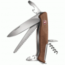 Victorinox Ranger Wood 55 - Schweizer Taschenmesser mit Holzgriff, 9 Werkzeuge
