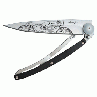 Deejo TATTOO - Taschenmesser/Leichtgewichtmesser Ebenholz-Cafe-Racer One Size