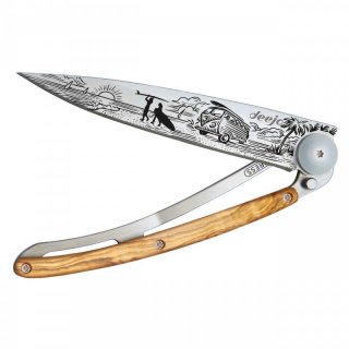 Deejo TATTOO - Taschenmesser/Leichtgewichtmesser Olivenholz-Van Life One Size
