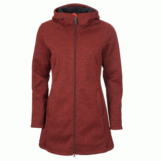 Elkline Morning Dew - Fleecemantel mit Kapuze fr Damen burnt red-black 46
