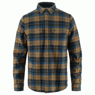 Fjällräven Singi Heavy Flannel Shirt Men | warmes Langarm-Flanellhemd Herren autumn leaf/dark navy XXXL