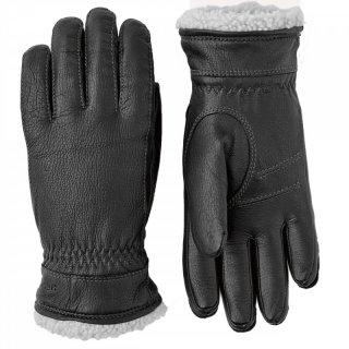 HESTRA Deerskin Primaloft - Hirschleder-Winterhandschuhe Damen mit Primaloft schwarz 8