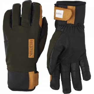 HESTRA Ergo Grip Active Wool Terry - leicht geftterte Outdoor Echtleder-Handschuhe Unisex dunkel waldgrn / schwarz 7