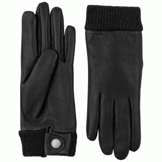 HESTRA Idun - Hirschleder-Handschuhe Damen mit Wollfutter black 9