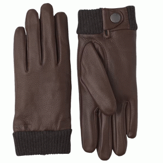 HESTRA Idun - Hirschleder-Handschuhe Damen mit Wollfutter schokoladenbraun 9