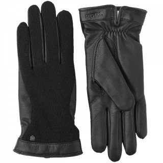 HESTRA Saga - elegante Lammleder-Wollhandschuhe Damen schwarz 7