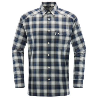 Haglöfs Tarn Flannell Shirt | Langarm-Trekkinghemd Herren/Flanellhemd Herren magnetite/cobalt blue L