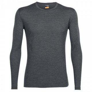 Icebreaker Mens 200 Oasis Long Sleeve Crewe - Merinowolle Langarm-Unterhemd Herren, 200 g/m gritstone heather L