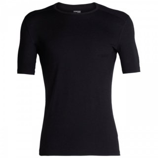 Icebreaker Mens 200 Oasis Short Sleeve Crewe | Merinowolle Kurzarm-Unterhemd Herren, 200 g/m black XL