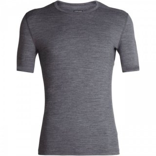 Icebreaker Mens 200 Oasis Short Sleeve Crewe | Merinowolle Kurzarm-Unterhemd Herren, 200 g/m gritstone heather L