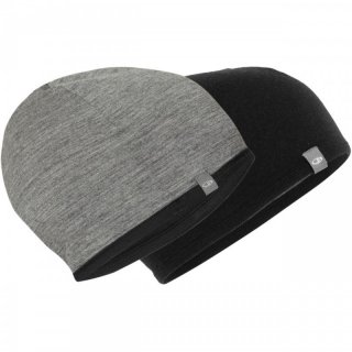 Icebreaker Pocket Hat - Merinowollmütze zum Wenden black/gritstone heather