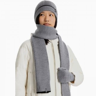 Icebreaker Unisex Waypoint Scarf - gestrickter Merinowolle-Schal Unisex gritstone heather / black One Size