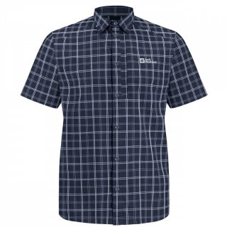 Jack Wolfskin Norbo S/S Shirt Men - Herren night blue checks L