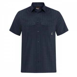 Jack Wolfskin Thompson Shirt Men - Herren night blue checks M