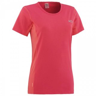 KARI TRAA Nora Tee - elastisches Kurzarm-Funktionsshirt Damen Mesh-Einsatz fruit S