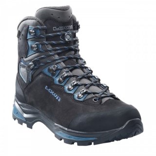 LOWA Camino EVO GTX  - robuste und wasserdichte Trekkingschuhe/Wanderschuhe Herren schwarz/blau 46,5 / 12.5 UK