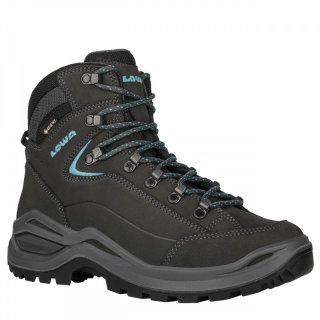 LOWA Renegade EVO GTX MID Ws - multifunktionale Wanderschuhe Damen asphalt trkis 39 / 5.5 UK