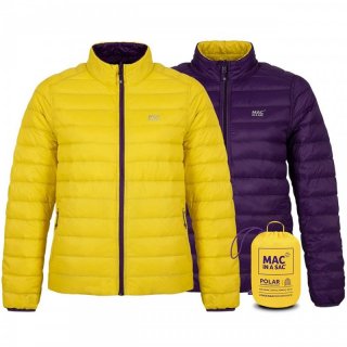 MAC IN A SAC Womens Polar - Wende-Daunenjacke Damen mit Packbeutel yellow/grape 44 / XL