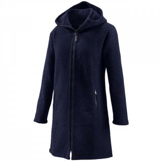 Mufflon Jana W100 - Wollmantel Damen mit Kapuze S07-marine L