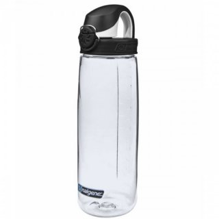 Nalgene Everyday OTF Sustain Einhand-Verschluss Trinkflasche clear black cap 0.65 L