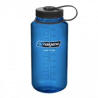 Nalgene Sustain Wide Mouth Bottle Trinkflasche - BPA-frei - 50% Recycled Content, blue 1.0 Liter
