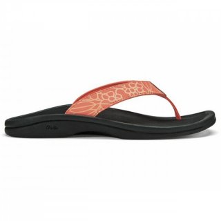 Olukai Womens Ohana - Zehenstegsandalen Damen fuison coral/onyx 42 / 12 US