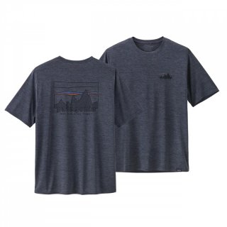 Patagonia Mens Capilene Cool Daily Graphic Shirt - schnell trocknendes Kurzarm-Funktionsshirt Herren 73 Skyline: Smolder Blue X-Dye XL