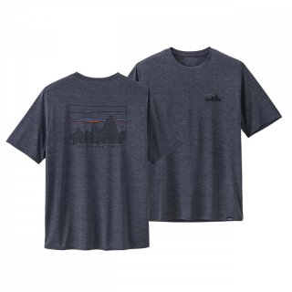 Patagonia Mens Capilene Cool Daily Graphic Shirt - schnell trocknendes Kurzarm-Funktionsshirt Herren 73 Skyline: Smolder Blue X-Dye M