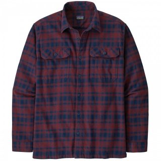 Patagonia Mens LS Organic Cotton Midweight Fjord Flannel Shirt - warmes Langarm-Flanellhemd Herren connected lines: sequoia red XL