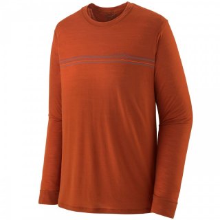 Patagonia Mens Long-Sleeved Capilene Cool Merino Graphic Shirt - Merinowolle-Langarmshirt Herren sandhill rust XL