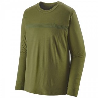 Patagonia Mens Long-Sleeved Capilene Cool Merino Graphic Shirt - Merinowolle-Langarmshirt Herren palo green XL