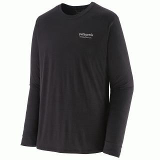 Patagonia Mens Long-Sleeved Capilene Cool Merino Graphic Shirt - Merinowolle-Langarmshirt Herren heritage header: black XL