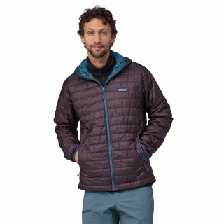 Patagonia Mens Nano Puff Hoody - ultraleichte Thermojacke mit Kapuze Herren obsidian plum L