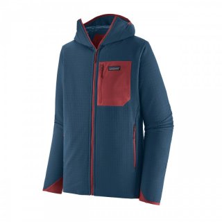Patagonia Mens R2 TechFace Hoody - wetterbestndige Fleecejacke in Waffelsruktur Herren tidepool blue L
