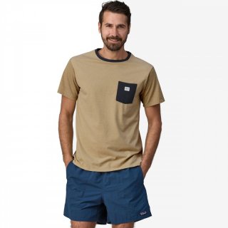 Patagonia Mens Shop Sticker Responsibili-Tee - henna brown S