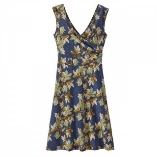 Patagonia Womens Porch Song Dress - Sommerkleid squash blossom dolomite blue L / 42