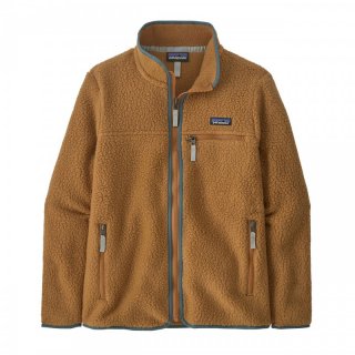 Patagonia Womens Retro Pile Fleece Jacket - warme Polartec-Fleecejacke Damen ohne Kapuze nest brown w/nouveau green 46 / XXL