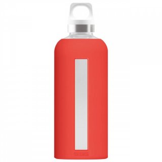 SIGG Star | Glastrinkflasche mit Silikonhülle scarlet 0,5 L