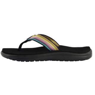 Teva Voya Flip Womens - leichte Zehenstegsandalen Damen mit Fugewlbeuntersttzung antiguous black multi white 39 / 8 US