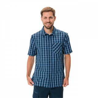VAUDE Mens Albsteig Shirt III - Kurzarm-Hemd zum Wandern Herren dark sea 54 / XL