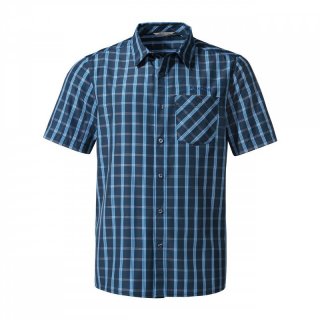 VAUDE Mens Albsteig Shirt III - Kurzarm-Hemd Herren dark sea 50 /  M