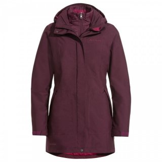 VAUDE Womens Idris 3in1 Parka II - wasserdichter Doppelmantel/Doppeljacke Damen mit Fleece-Innenjacke cassis 38 / S