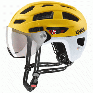 uvex finale Visor - Allround-Fahrradhelm mit Visier sunbee-cloud matt 56-61