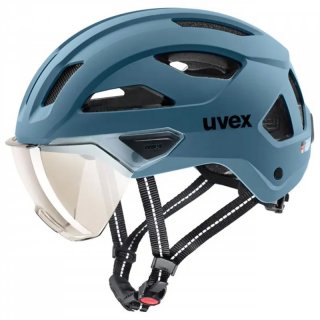 uvex stride visor - Fahrradhelm mit Visier stone blue matt 56-59 cm